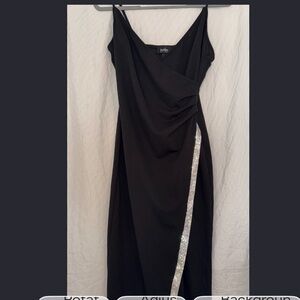 jcpenney Black Prom Dress with Silver Sequin Side Trim